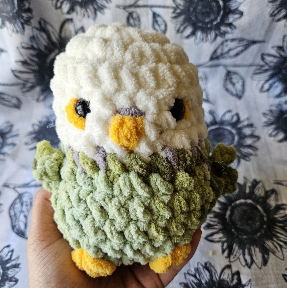 Green Bird Plushie Amigurumi Decor